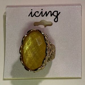 Icing Golden Yellow Faceted Ring, Size 6, 8 or 9